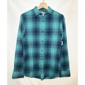 Abound Men's Green Blue Plaid Long Sleeve Button Up Shirt SIZE XX-SMALL NWT